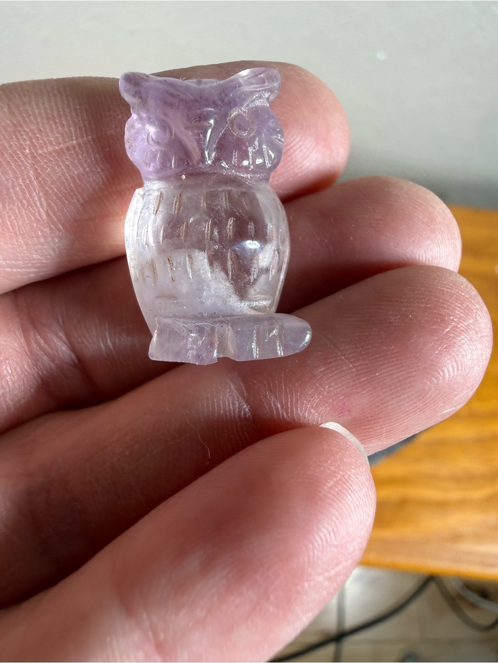Purple Glass Miniature Owl Figurine
